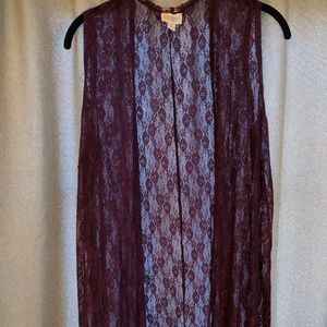 M lace purple Lularoe joy vest